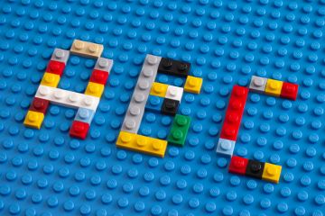 ABC spelled in Lego bricks