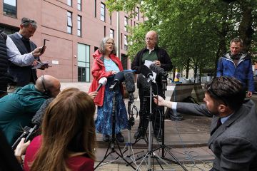 Robert and Margaret Abrahart read a statement outside Bristol County Court Robert and Margaret Abrahart read a statement outside Bristol County Court