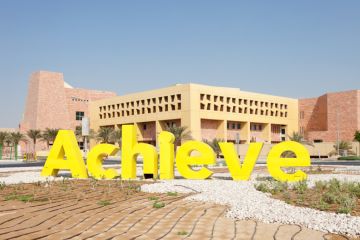 'Achieve' lettering at Texas A&M University in Doha, Qatar 'Achieve' lettering at Texas A&M University in Doha, Qatar