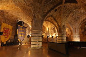 The Hall of Pillars in the Knights Hospitalier fortress, Acre, Israel