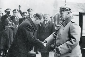 Adolf Hitler greets President Paul von Hindenburg, 1934 Adolf Hitler greets President Paul von Hindenburg, 1934