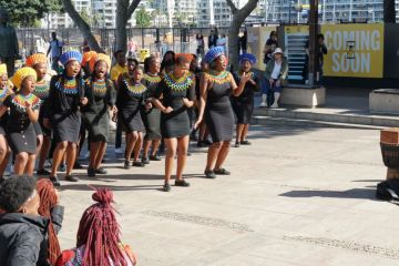 African women singing dancing in Cape Town African women singing dancing in Cape Town
