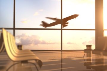 A blurred plane takes off illustrating an op-ed about Australian international student recruitment