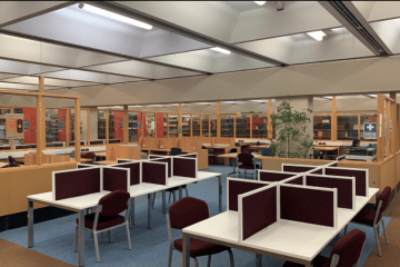 Ccoronavirus: empty library coronavirus, student, university, uncertainty, covid-19