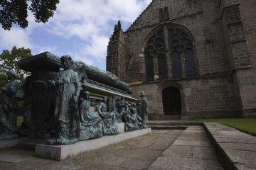 Archbishop monument and tomb at King's College in Aberdeen Archbishop monument and tomb at King's College in Aberdeen