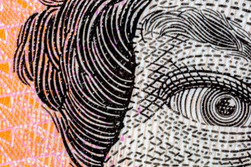 The Queen's eye on an Australian banknote The Queen's eye on an Australian banknote