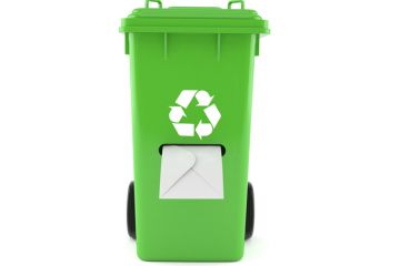 istock Dustbin with letter Dustbin with envelope inside