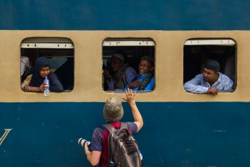 A train on the way to the annual Bishwa Ijtema of Muslims