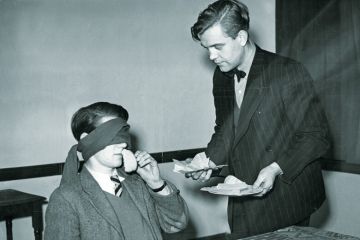 Oxford undergraduate taking taste test Oxford undergraduate taking taste test