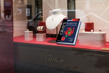 Copy of Gray's Anatomy is displayed in a jewellery shop window Copy of Gray's Anatomy is displayed in a jewellery shop window