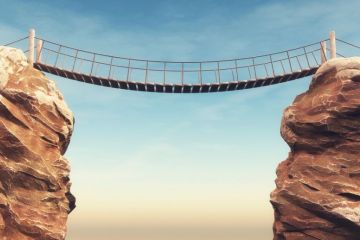 A bridge across a ravine A bridge across a ravine, symbolising the divide between policymakers and academics