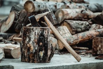 A broken axe symbolising arts funding cuts