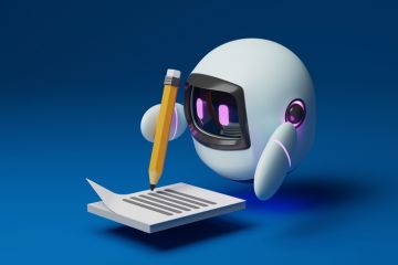 A robot writing with a pencil, symbolising editing A robot writing with a pencil, symbolising editing