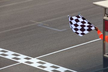 Chequered flag waving