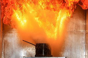 A chip pan fire A chip pan fire