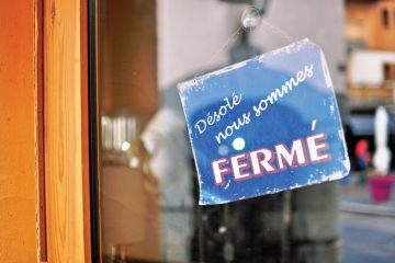 Closed sign in French Closed sign in French