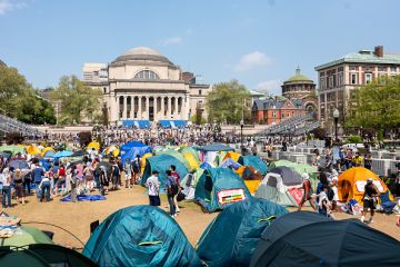 The pro-Palestine encampment at Columbia The pro-Palestine encampment at Columbia