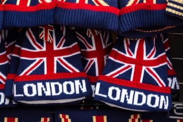 Commemorative London and English flag woollen beanies