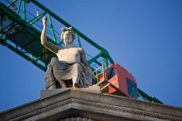 statue and crane