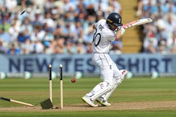 Ollie Pope of England plays the ball onto his stumps during the 3rd Test Match between England and the West Indies at Edgbaston on 27 July 2024 in Birmingham, England. To illustrate the 'one strike and you're out' submission rule announced by NERC Ollie Pope of England plays the ball onto his stumps during the 3rd Test Match between England and the West Indies at Edgbaston on 27 July 2024 in Birmingham, England. To illustrate the 'one strike and you're out' submission rule announced by NERC