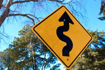 Curvy road ahead sign