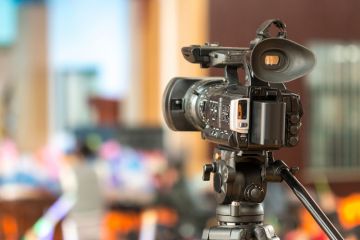 Digital video camera recording footage