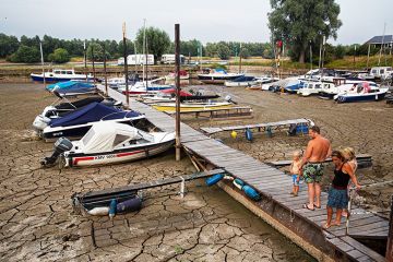 Leisure boats lie on the dried up bottom of Beusichem Marina as water levels in Dutch rivers are reaching critically low levels in the Netherlands. To illustrate that the flow of international students to visa crunch nations has declined.