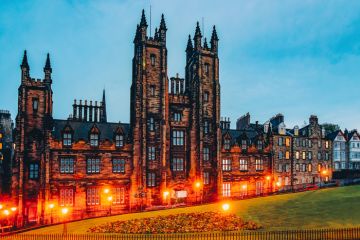 Edinburgh, UK - May 9, 2011 University of Edinburgh in Scotland in the UK. Late in evening