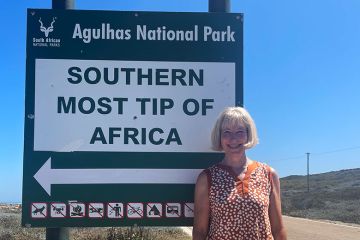 Elleke Boehmer at the southernmost tip of Africa. Elleke Boehmer at the southernmost tip of Africa.
