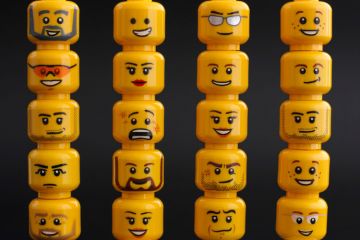 Emotions on the faces of Lego heads