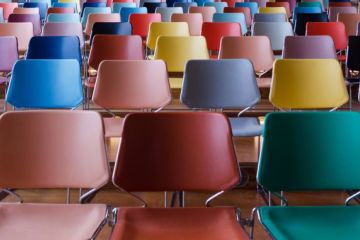 Empty colourful seats Empty colourful seats
