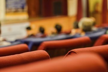 Empty seats in lecture theatre Empty seats in lecture theatre