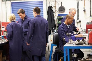 Engineers in workshop