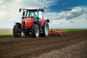 Farm worker farm, tractor