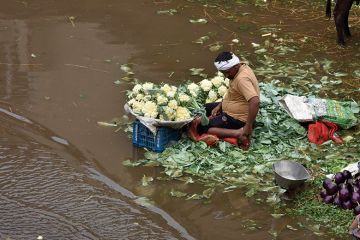 Flood in market in New Delhi