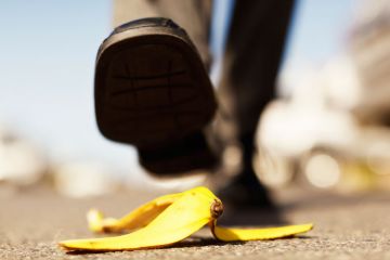 Foot about to step on banana peel Foot about to step on banana peel