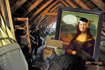 Montage with Mona Lisa