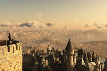 A medieval guard surveys a town from the battlements, symbolising academic gatekeeping A medieval guard surveys a town from the battlements, symbolising academic gatekeeping