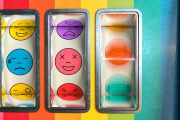Slot Machine With Emoji Emoticons Close Up Slot Machine With Emoji Emoticons Close Up