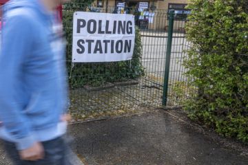 Polling station signs in UK Polling station signs in UK