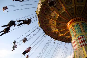 A swing ride carousel at the Royal Melbourne Show, Australia A swing ride carousel at the Royal Melbourne Show, Australia