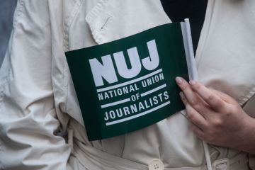 Striking members of the NUJ trade union Striking members of the NUJ trade union