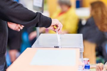 Voting candidate campaign in democracy ballot box Voting candidate campaign in democracy ballot box