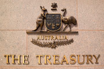 The Australian Coat of Arms, with the words The Treasury beneath them The Australian Coat of Arms, with the words The Treasury beneath them