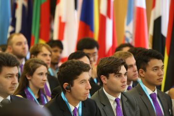 tudents attend the ceremony of Schwarzman Scholars offical convocation on September 10, 2016 in Tsinghua University,Beijing,