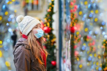 Girl wearing face mask