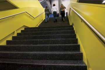 Girls climb stairs Girls climb stairs