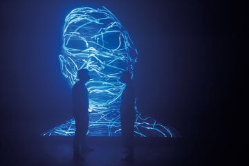 Staff members experience the bespoke audio visual installation of Got to Keep On, 2019, by The Chemical Brothers Staff members experience the bespoke audio visual installation of Got to Keep On, 2019, by The Chemical Brothers