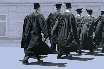 Graduates in academic gown
