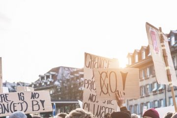 Group of demonstrators fight for climate change action